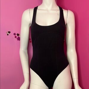 Free People Black Sleeveless race back  Bodysuit size small
